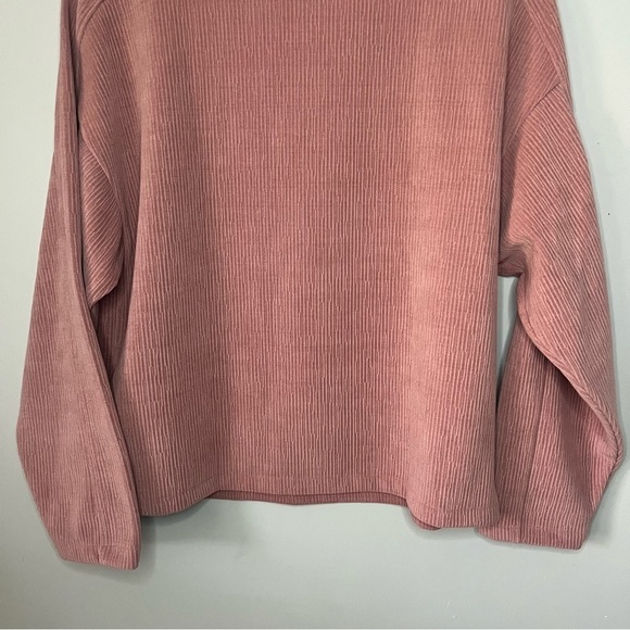 Madewell Striped Jacquard Funnelneck Rosewood Pink Long Sleeve Top Size M NWT - Picture 13 of 16